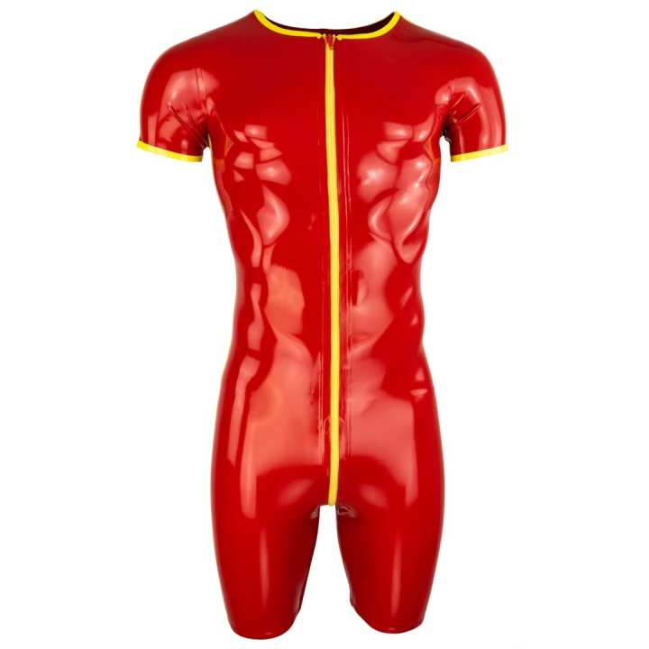 Catsuit Kurzanzug 2 STRIPES Latex Laser Edition